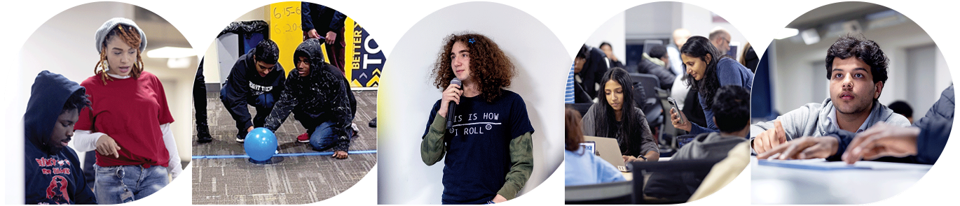 Collage of dae students and instructors in classroom